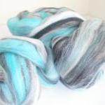 Felting Wool, Merino Wool Tops, Turquoise Gray..