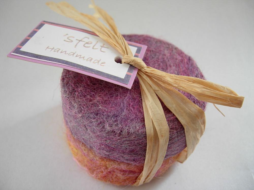 Felted Soap Pack Of Two, Wool Soap, Floral Felted Soap, Scented Soap