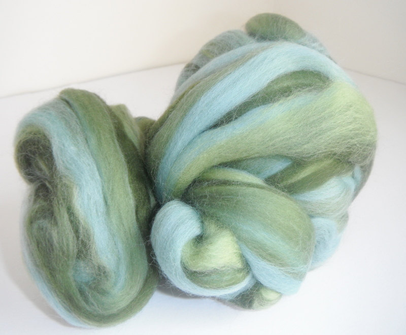 Felting Wool, Merino Wool Tops, Green Blue Merino Wool