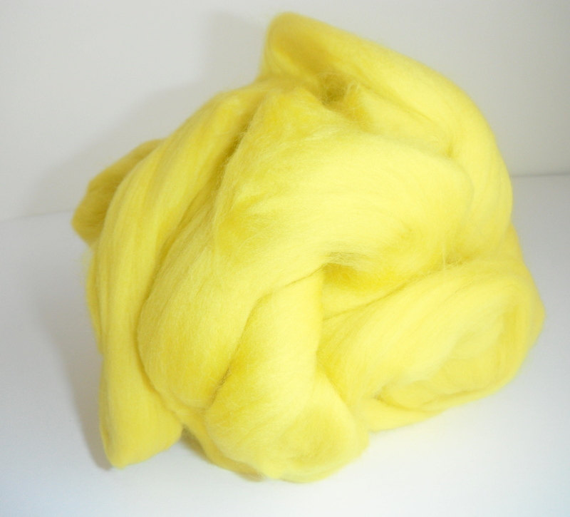 Felting Wool, Merino Wool Tops, Lemon Yellow Merino Wool
